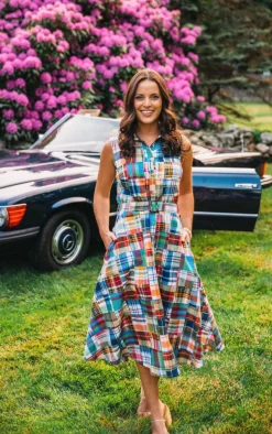 Montauk Patchwork Madras Shirtdress